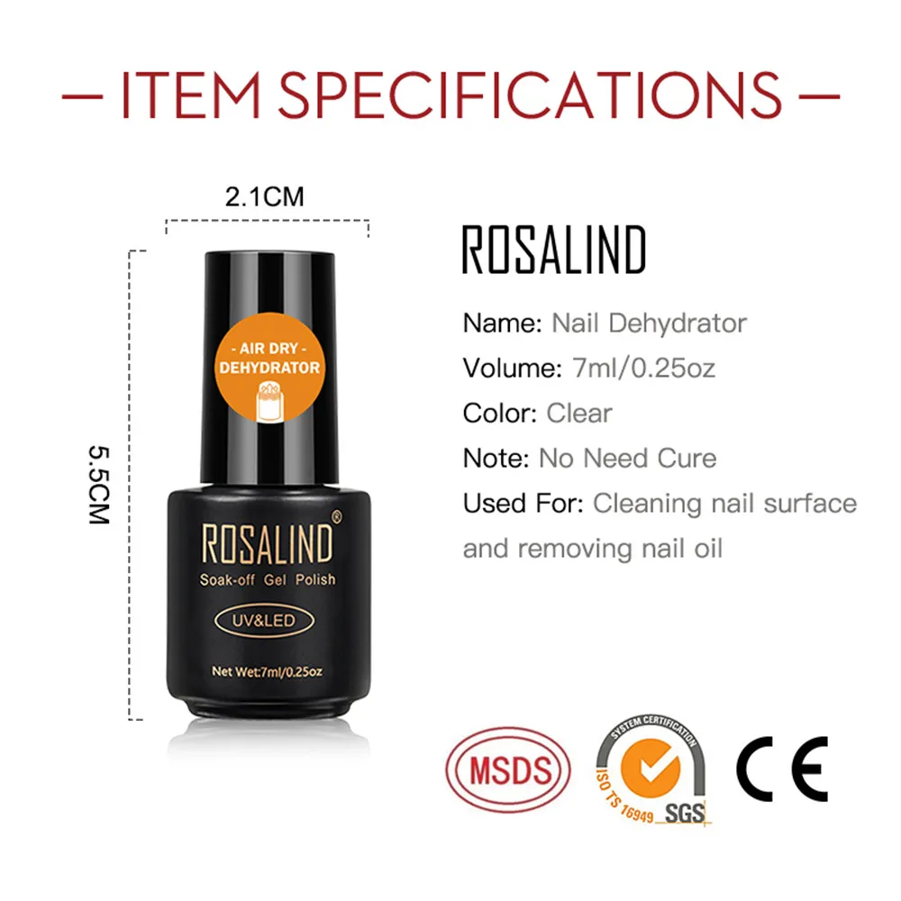 Дегидратор для ногтей Быстросохнущий на воздухе Праймер УФ Гель лак