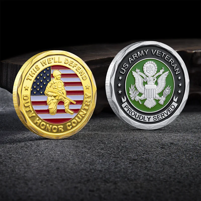 Американская памятная монета золотая пластина солдат надежная