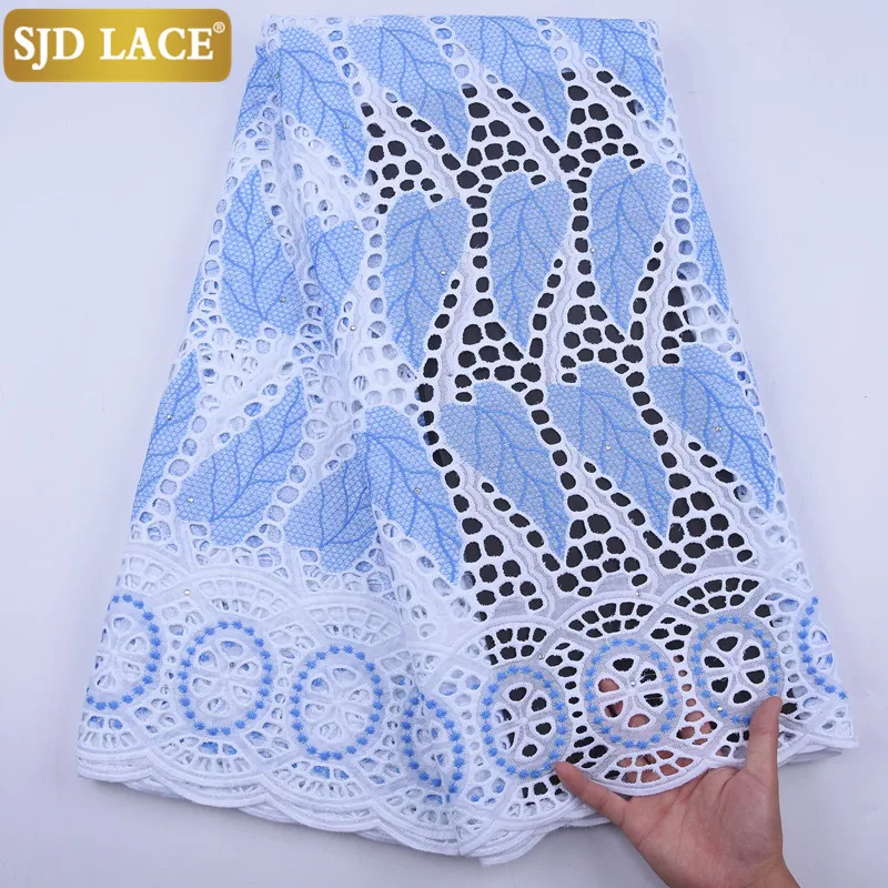 SJD кружево 100% хлопок африканская кружевная ткань Высокое качество швейцарская