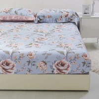 fitted sheet home bed sheet with elastic bands mattress cover 180x200 150x200cm queen king full double size 2021 floral pattern