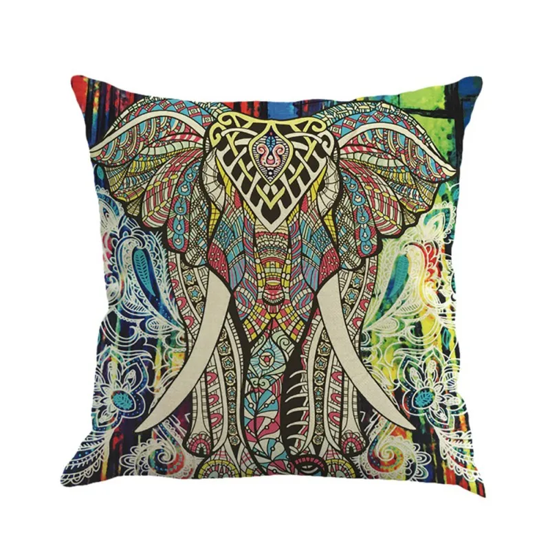 

Square Cotton Linen Colorful Mandala Home Decorative Sofa Throw Cushion Car Seat Waist OBOB Home Bedroom Decoration 45x45cm