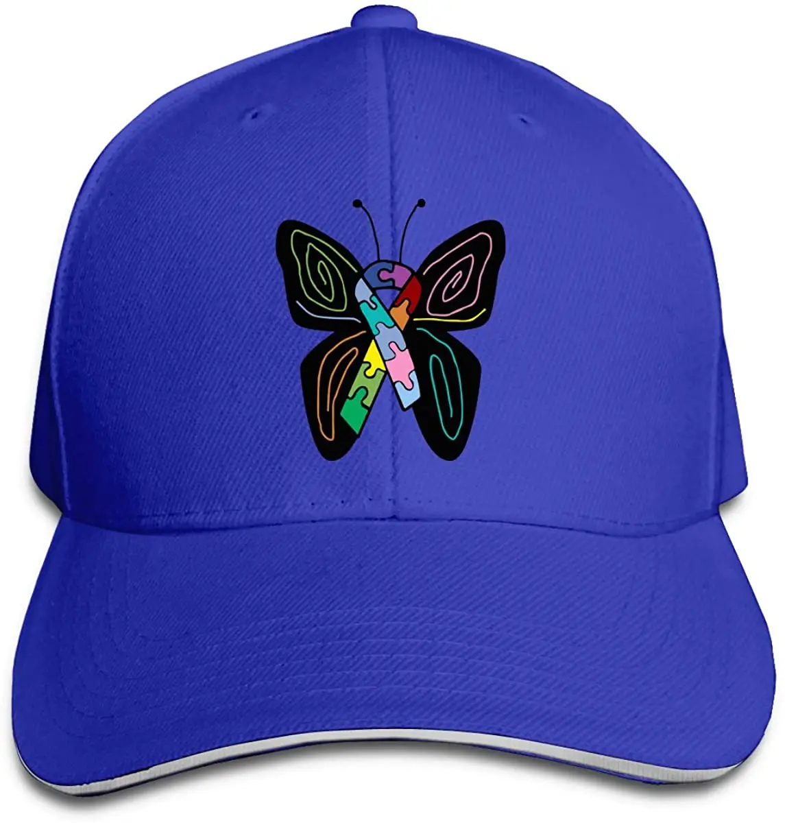 

Ribbons Autism Men's Or Women's Outdoor Sun Hat Adjustable Strap