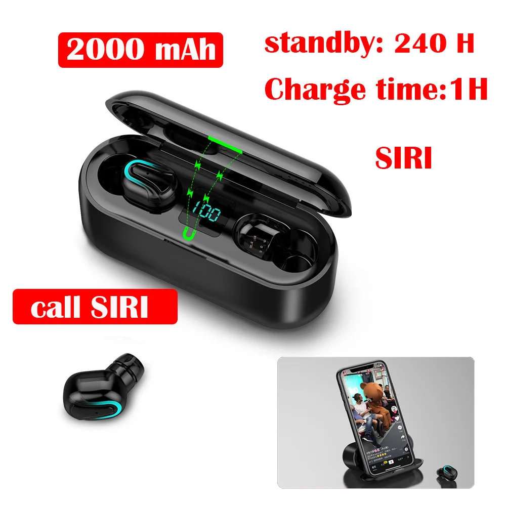 Exuanfa Bluetooth наушники 5 0 TWS мини беспроводная гарнитура с дисплеем питания зарядной