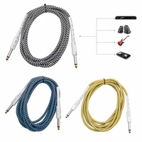 musical instrument audio cable audio guitar cable guitar bass 6 35mm3m 14 mono male to male braided connecting wire cord