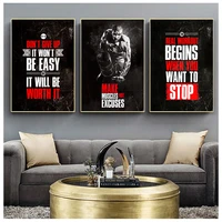 muscle bodybuilding fitness motivational quotes art canvas painting poster wall picture print for home gym office decor