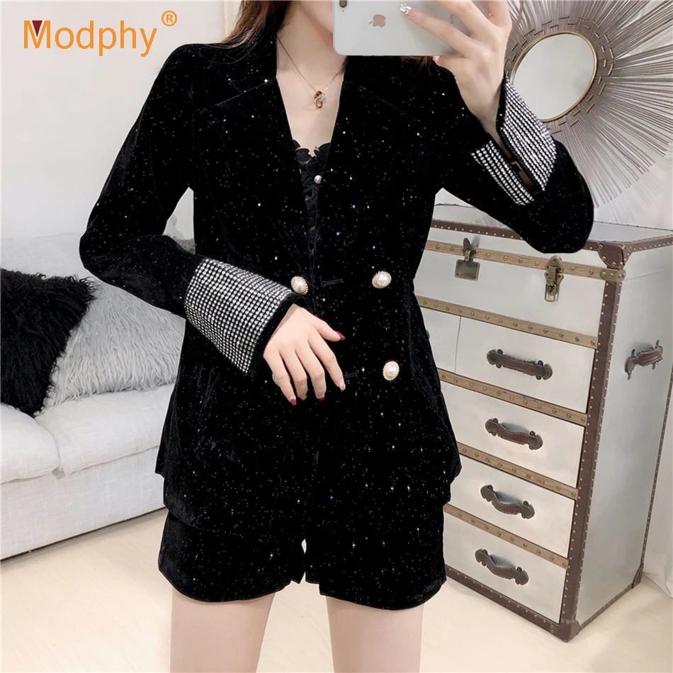 Новинка 2020 Элегантный женский блестящий комплект из 3 предметов привлекательное