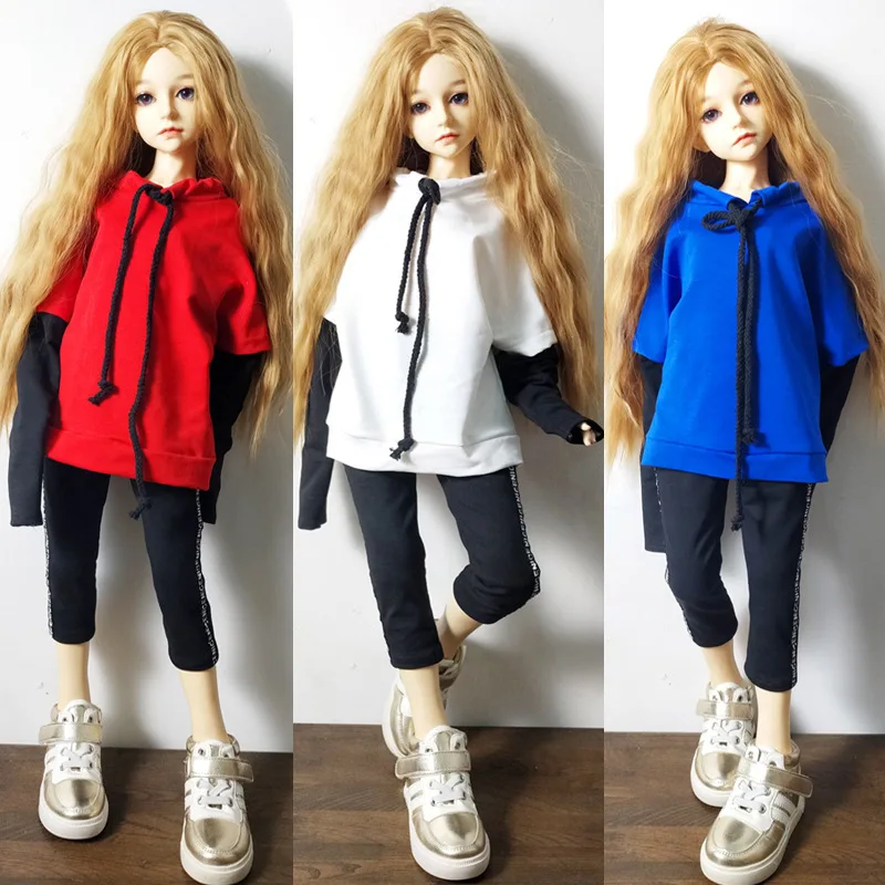 

Bjd sd doll clothes 1/3 1/4 1/6 joint doll tops baby clothes cotton men and women trousers pants small doll toy Doll accessories