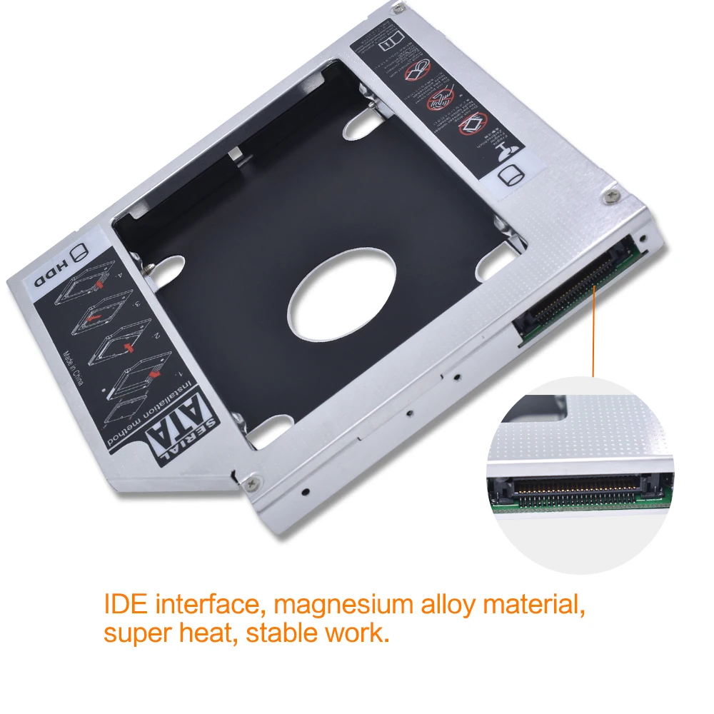 TISHRIC Алюминий 9 5 мм/12 7 мм SATA IDE PATA 2nd HDD Caddy 2 &quotSATA 3 0 жесткий диск SSD корпус жесткого