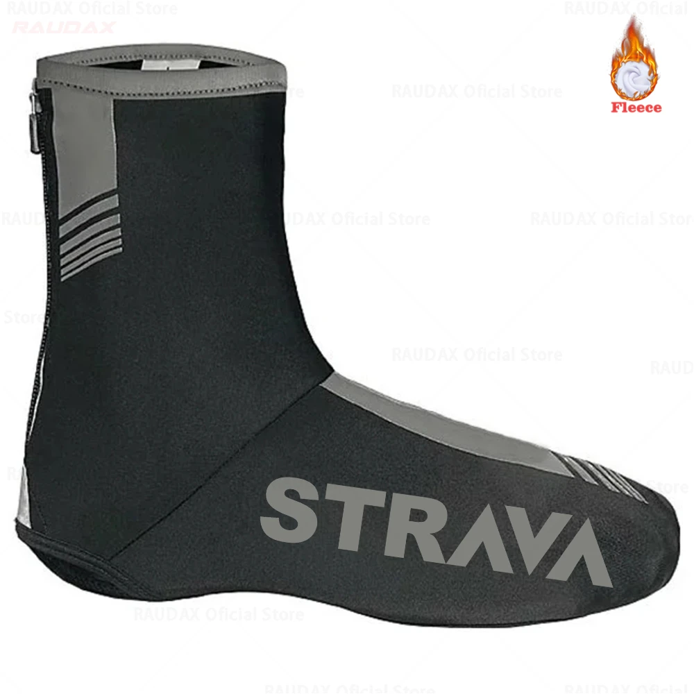 Зима 2021 флисовый чехол Strava для велосипедной обуви на молнии спортивной мужской