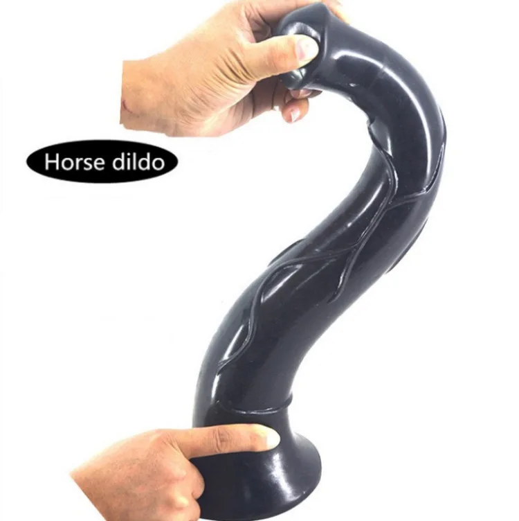 Black Super Huge Animal Dildo Realistic Horse Female Masturbation Thick Penis Suction Cup Sex Toys for Woman Lesbian Fist |