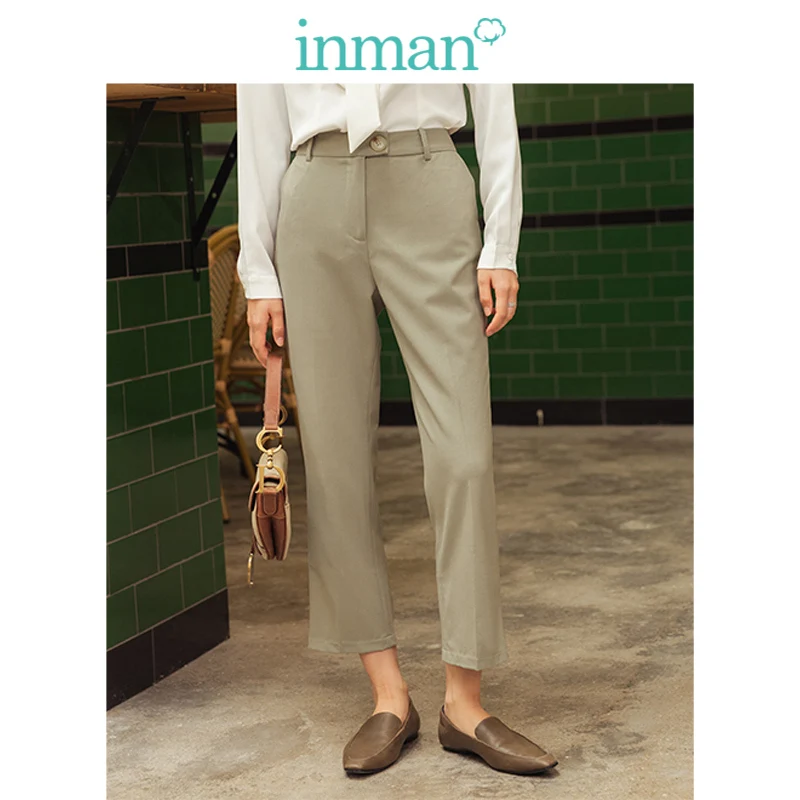 INMAN весна осень литературный средний высокая талия тонкий минимализм все