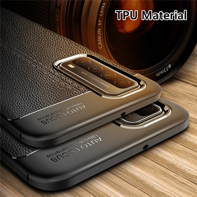 for huawei p smart 2021 case silicone leather texture armor bumper case for huawei honor 10x lite cover for huawei p smart 2020 free global shipping