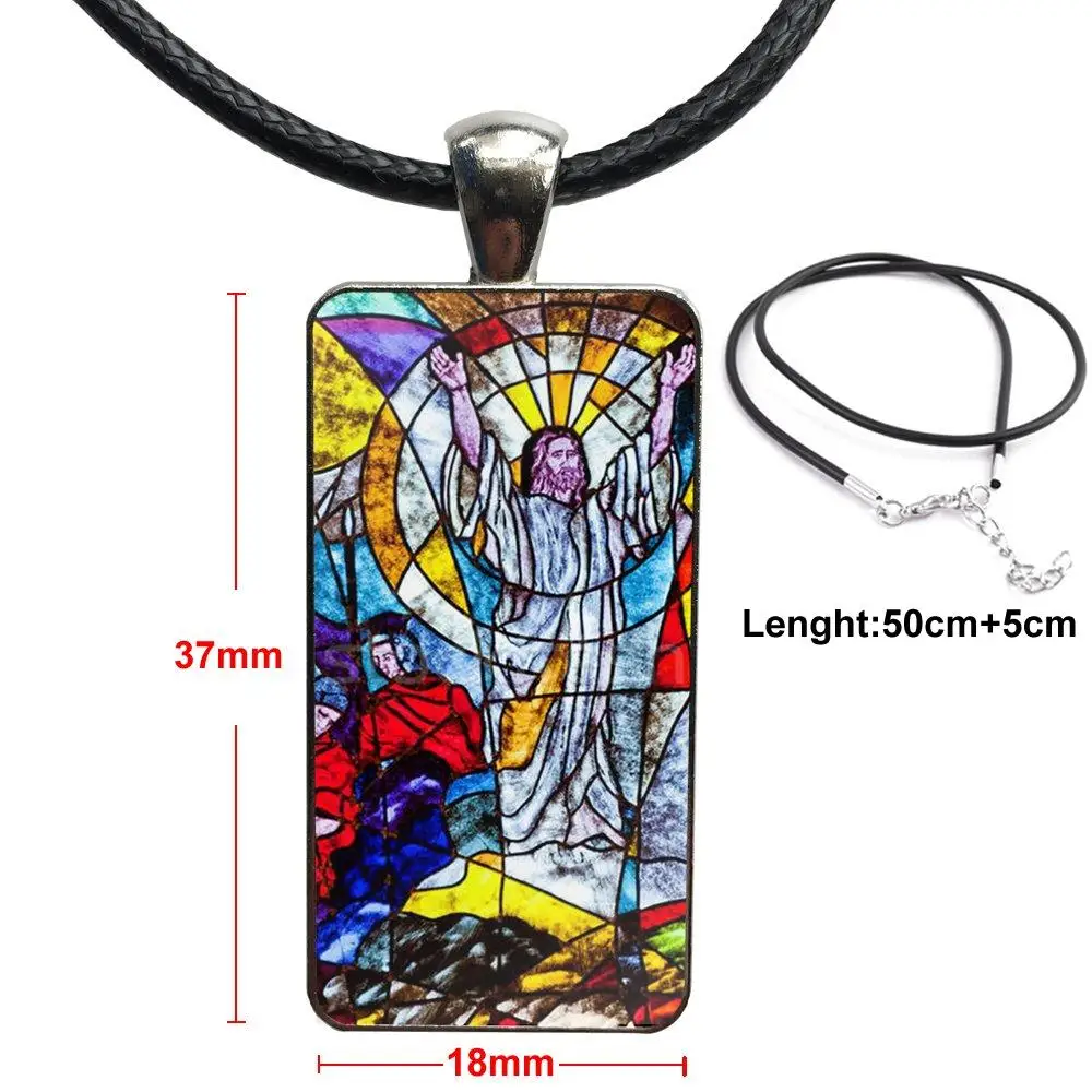 Для женщин мужчин Ангел Церковь Иисуса витражное окно уникальное ожерелье