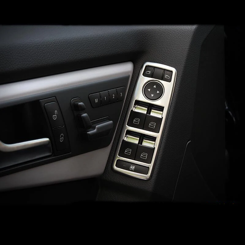 

Car Door Armrest panel decoration decals for Mercedes Benz A B C E Class GLA CLA GLK GL ML Window Glass Lifting Buttons Trim