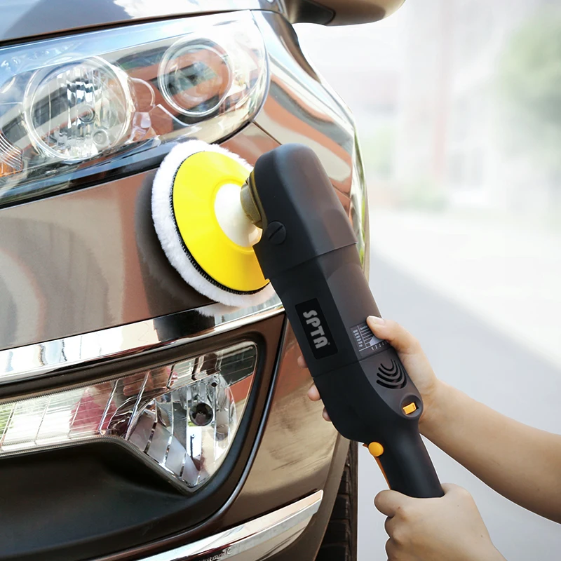 

SPTA 5inch 800W Rotary Polisher Machine Adjustable Speed Car Polisher Waxing Power Tool Car Polisher with Polishing Pad Set
