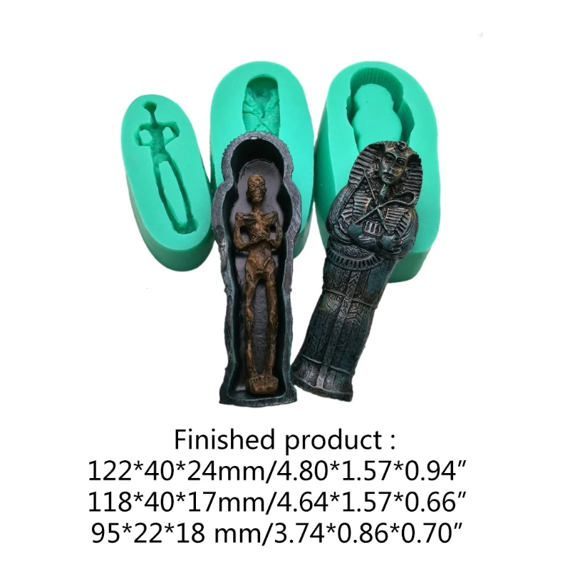

3 Pcs/Set Epoxy Resin Mold Halloween Funny Coffin Silicone Mould DIY Crafts Aromatherapy Candle Plaster Making Tool