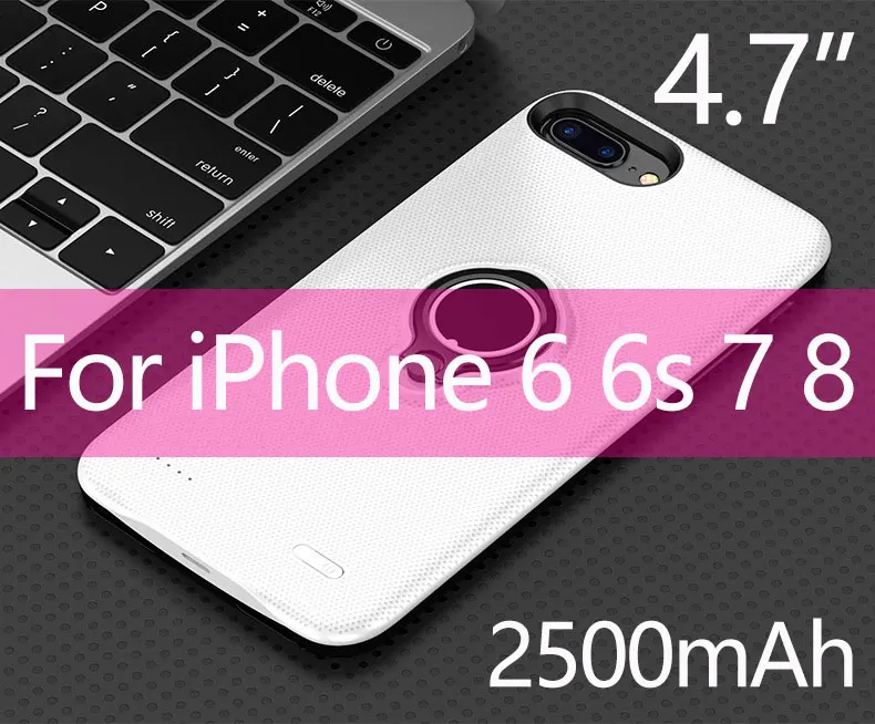 4.7inch I6 6S 7 8 2500 мА/ч, 4,7 дюймовый телефонный корпус Батарея зарядный чехол для iPhone 6 6s 7 8 3700 аккумулятор для телефона, мАч чехол для iPhone 6 Plus, 7 Plus, 8Plus 6s плюс - Цвет: 4.7inch I6 6S 7 8