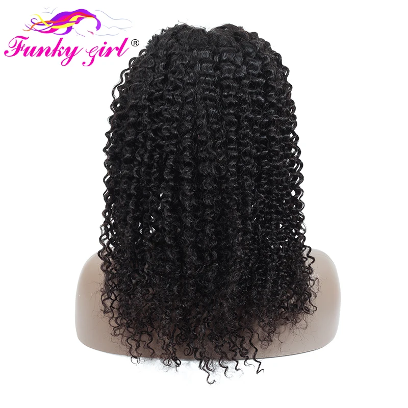 Funky Girl 13*4 парик с кружевным фронтом бразильские кудрявые парики из человеческих