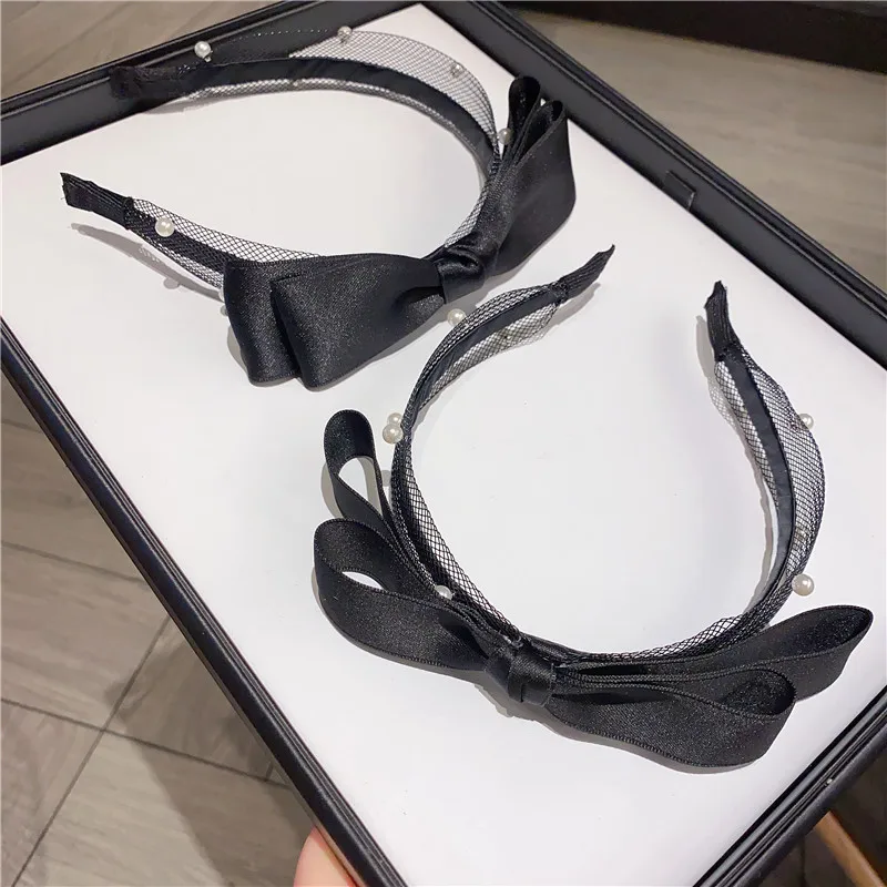 

Pearl Headband Solid Coral Cloth Knotted hair band for Women Fashion Korean Style Women Vintage Accessories Pearl Hairband