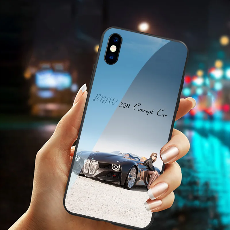 Стильный чехол для телефона из закаленного стекла bmw 328 apple iphone X XR XS 11 pro Max 7 6 6S 8 plus