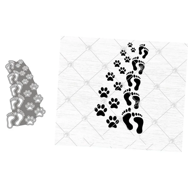 

Metal Cutting Dies Human and Animal Footprints 1 Stencils Die Cut for DIY Scrapbooking Album Paper Card Embossing