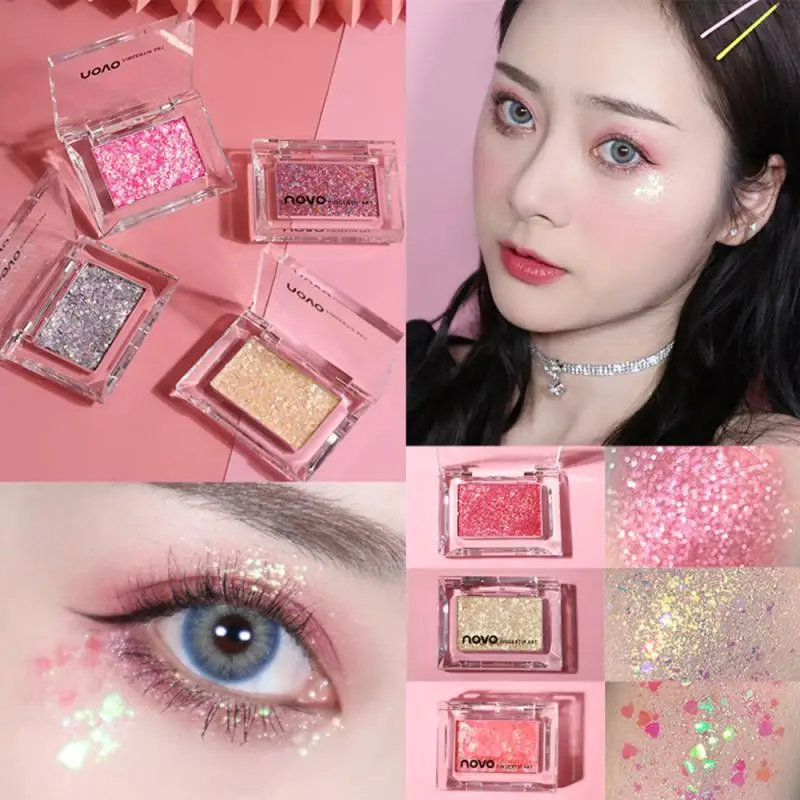 NOVO Single Sequins Eyeshadow Face Eye Highlight Shadow Powder Pentagram Moon Diamond Fragment Makeup Tool TSLM1 |
