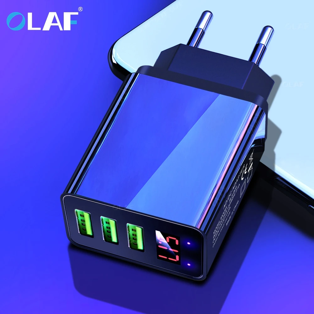 Olaf светодиодный дисплей 3 USB зарядное устройство QC 0 3A Быстрая зарядка для iPhone Xiaomi