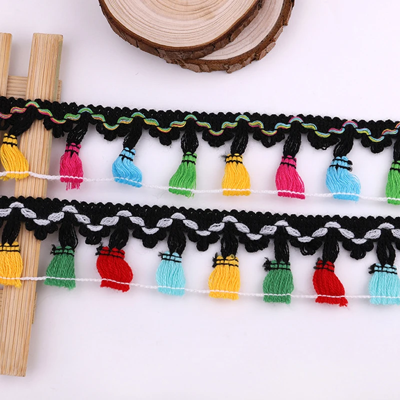 10 ярдов кружево отделка шитье ленты кисточкой бахрома хлопок этнические