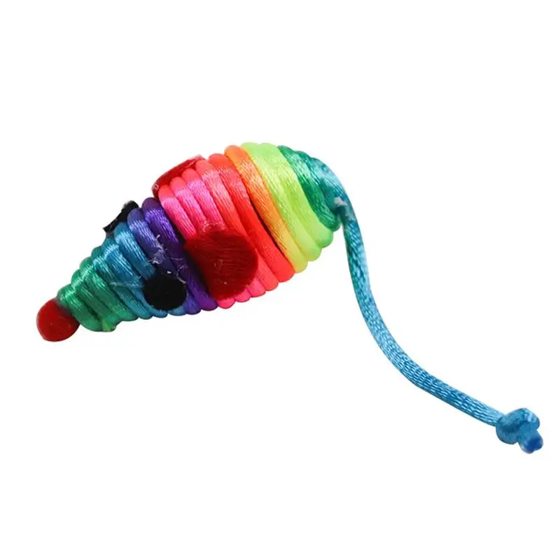 

1pc Funny Cat Toy Colorful Rope Knot Mice Shape Interactive Toy Cat Chew Toys For Kittens Pet Supplies Cat Favors