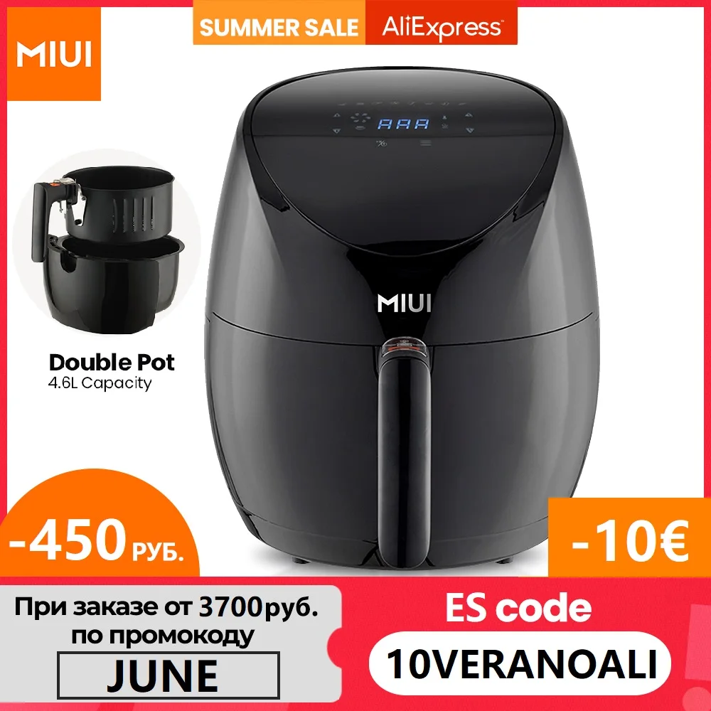 MIUI 4.6L Electric Air Fryer Oven MI-CYCLONE 360°Baking LED Touchscreen Deep Fryer without Oil Top Configurations Flagship