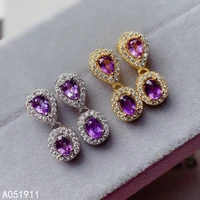 kjjeaxcmy fine jewelry amethyst 925 sterling silver women earrings new ear studs luxury