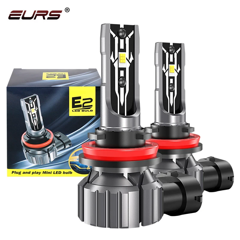 

EURS H11 H4 H7 LED Car headligt 9006 9005 Fanless Led Bulb Mini Size Auto Led Headlamp Fog lamp Plug And Play Led Car Light 12V