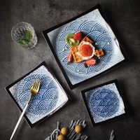 japanese style ceramic sushi plate square plate dessert ppate dessert plate home flat plate restaurant retro plate