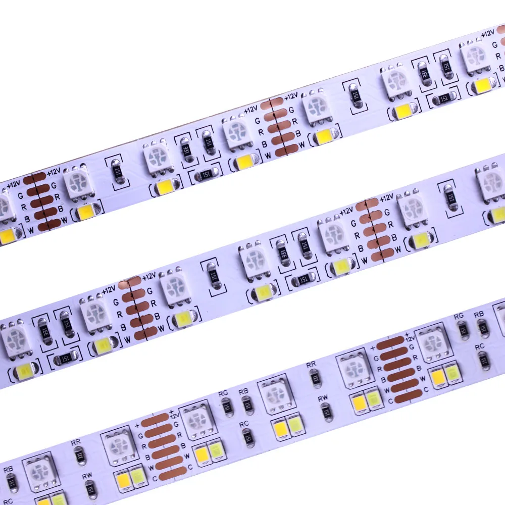 LED Strip RGBW RGBCCT 5050 RGB+2835 Warm White/ White 12V flexible light Double Row 120/180Leds/m 5m Double Row LED Strip