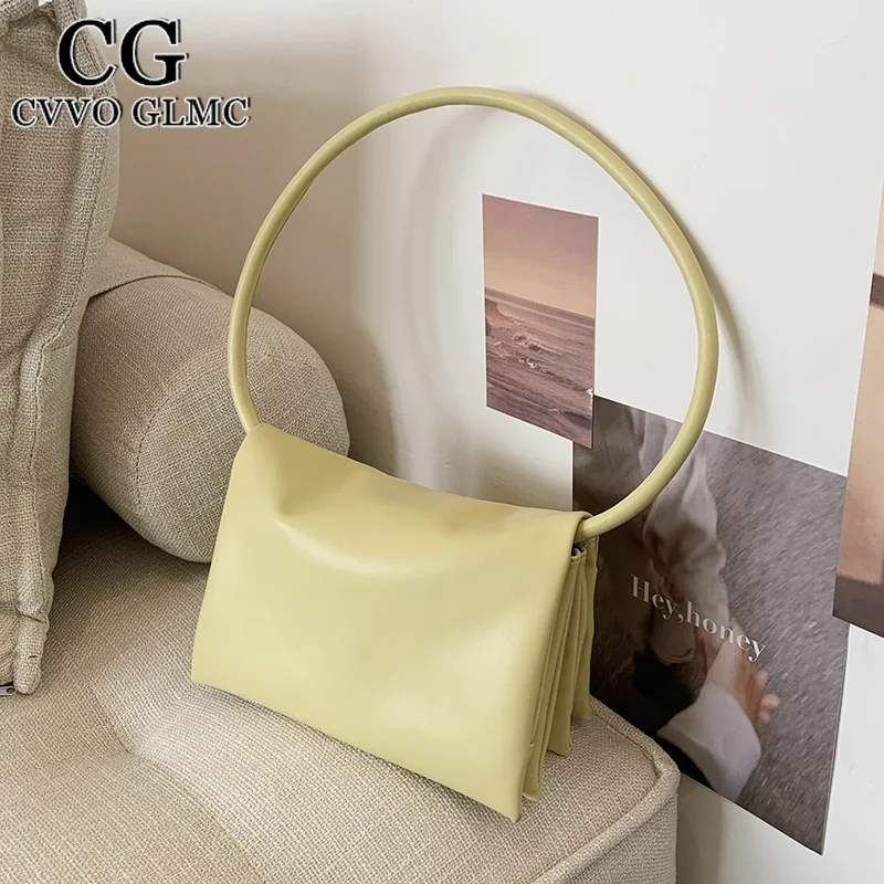 

Cvvo Glmc Multi-layer Soft Leather Handbags for 2021 Ladies Simple Shoulder Bags with Round Handle Luxury Brand Party Purses