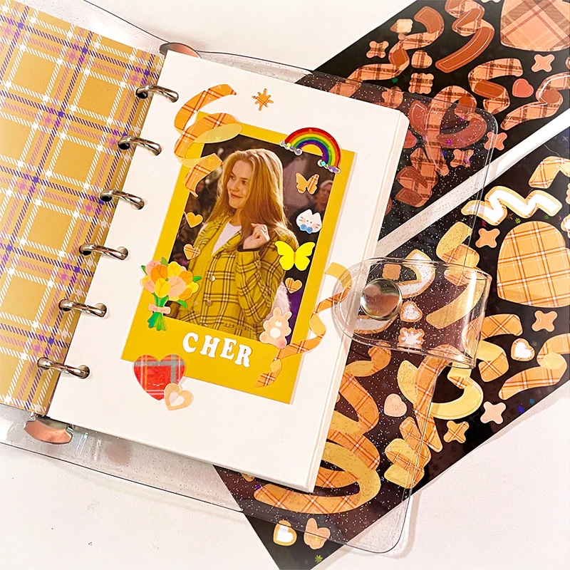 

Original American Style Plaid Ribbon Stickers DIY Idol Card Chasing Scrapbook Stationery Charm Gift Decorative Stickers