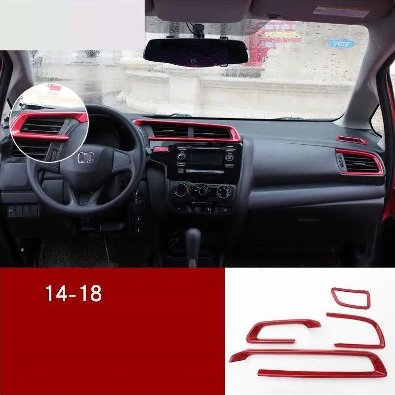 Car Auto Automovil Automobile Outlet Air Conditioner Interior Sticker Strip Protecter Mouldings 14 15 16 17 18 19 FOR Honda Fit |