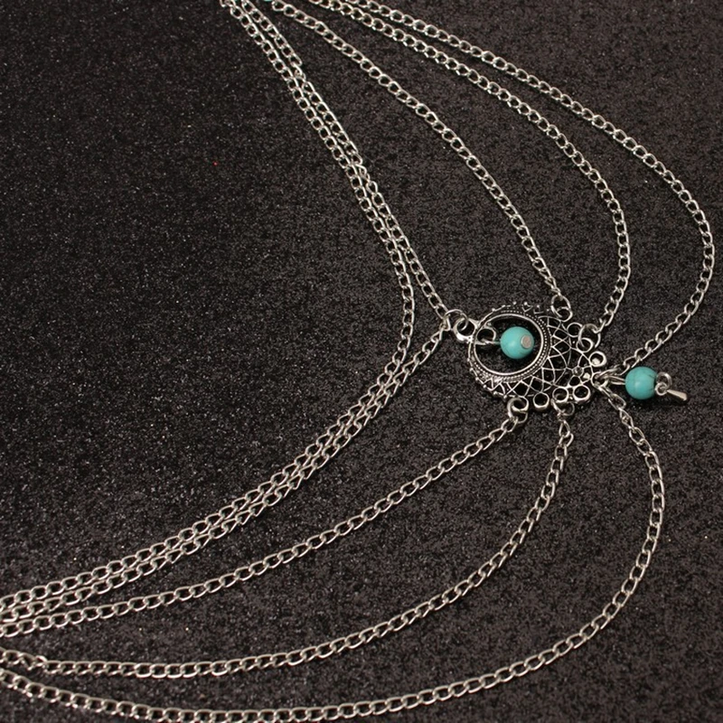 

Bracelet on the leg Vintage Silver Color Anklet Foot anklet Jewelry Sandals Anklet For Women Water drop beach chain