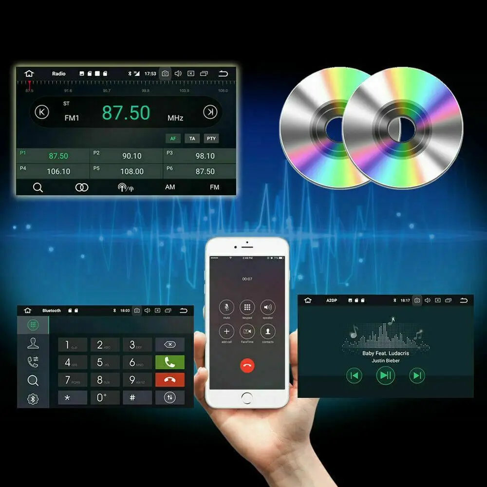 Авторадио Android 9 0 Bluetooth DAB + 2 Din gps СБ Navi Автомобильный мультимедийный dvd-плеер для