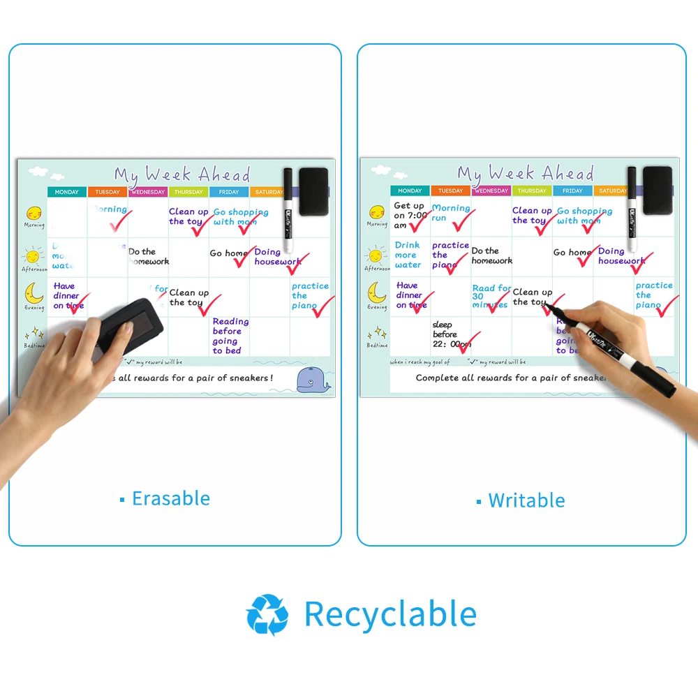 Магнитный календарь ежедневное расписание белая доска ежемесячный планер семья