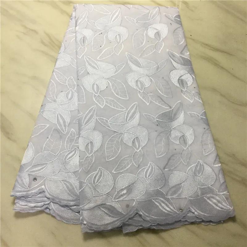 

New High Quality Nigeria Flower Design White African wedding Swiss lace fabric Swiss Voile lace fabrics For Tradtional Wedding