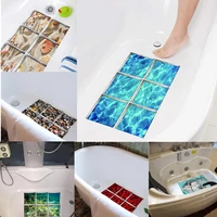 6pcs bathtub sticker non slip waterproof 3d effect self adhesive bathroom decal pvc removable decorative mural 15x15cm