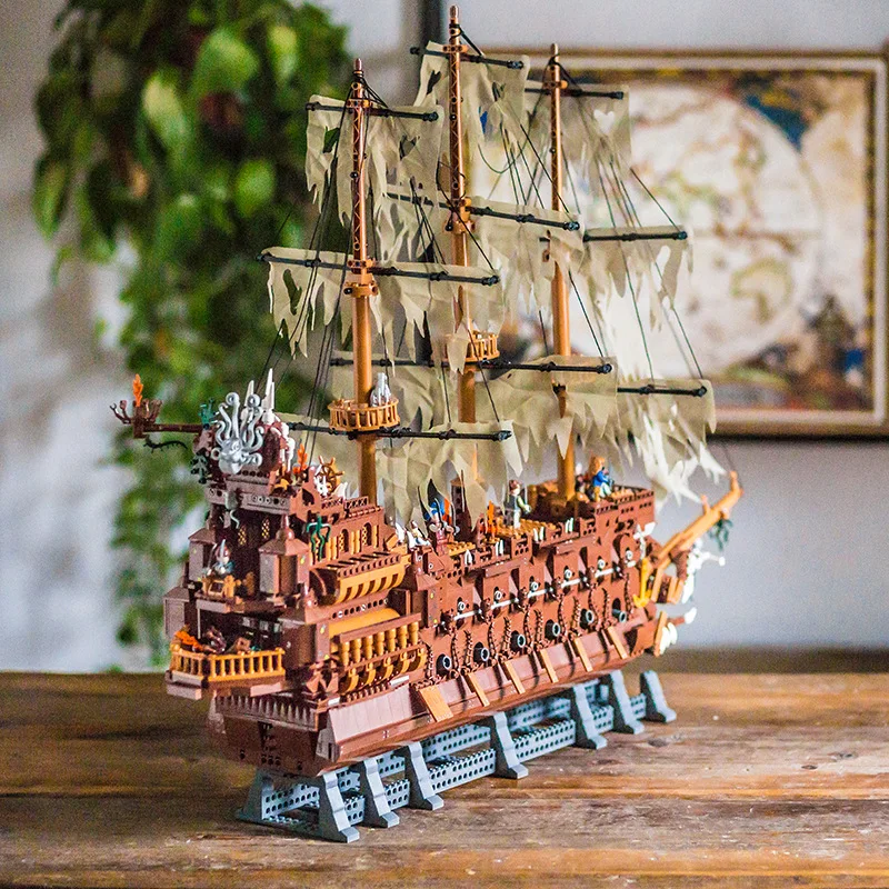 2020 новейшие 3652 шт Flyings The Nether Land 16016 кирпичи пиратский корабль MOC Пираты лодки