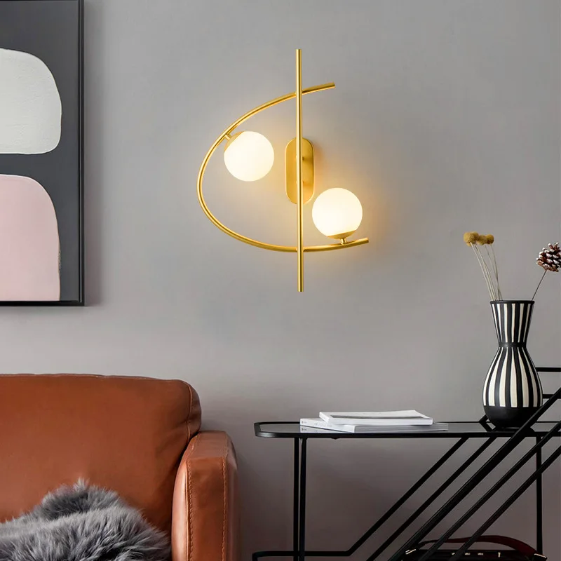 

Postmodern LED Wall Lamp Luxury Bedroom Bedside Living Room Wall Light Creative Nordic Study Room Staircase Aisle G9 Sconce Lamp