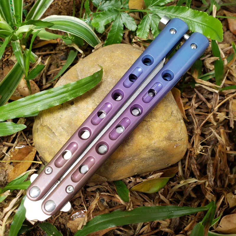 Складной карманный нож-бабочка серебристый и зеленый T4 | Инструменты