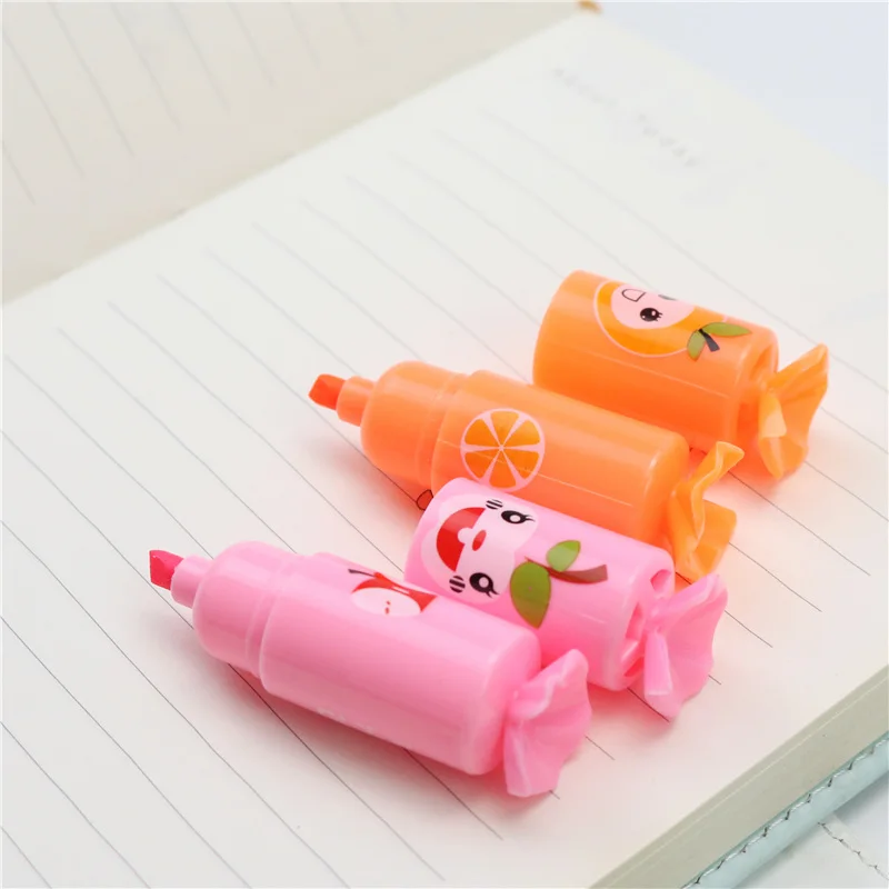 Cute candy highlighter marker set Student diary log painting learning focus Line drawing Stationery prize | Канцтовары для офиса и