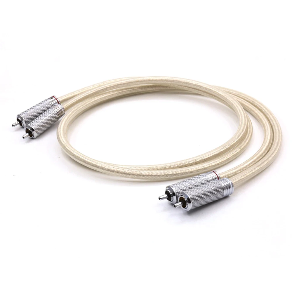 

pair QED Signature 6N OCC copper silver plated core with Rhodium plated RCA plug connector