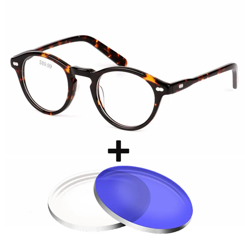 Ацетата ретро круглые очки оправа Для женщин мужчин Mujer диоптрические Oculos de sol