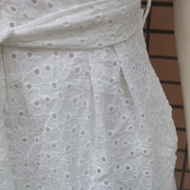 

Women White Dress Lace Up Sexy Midi Vestidos Ruffles Sleeveless Bodycon Female Dresses 2020 Buttons Belt Elegant Ladies Clothes