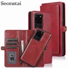 Чехол-книжка для Samsung Glaxy S20 Ultra S20 S10 S9 S8 Plus, съемный кожаный чехол-кошелек для Samsung Note 8 9 A10 A20 A70